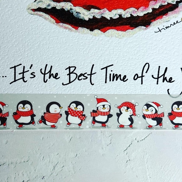 Chubby Penguins Iceskating With Friends, Winter & Holiday Washi Tape, 1 Roll - Picture 5 of 8